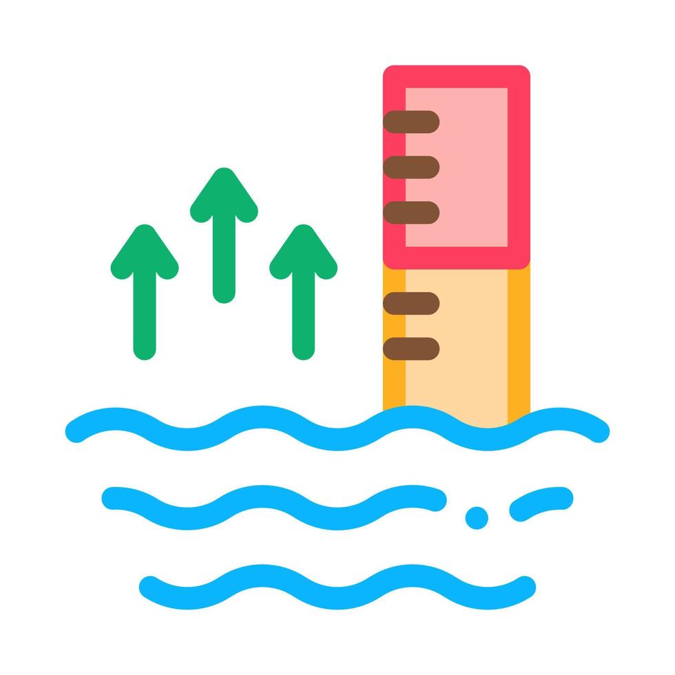 increase in water temperature icon vector outline illustration