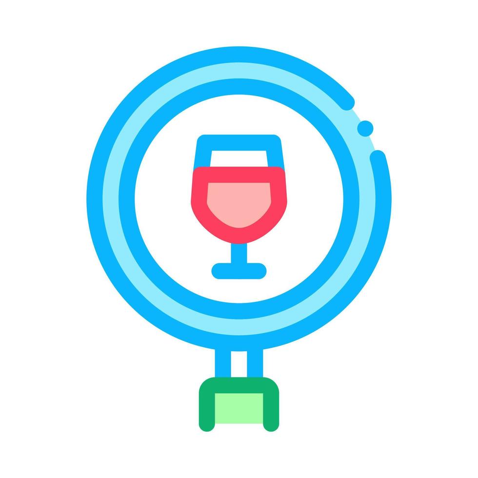 ilustración de contorno de vector de icono de investigación de vino