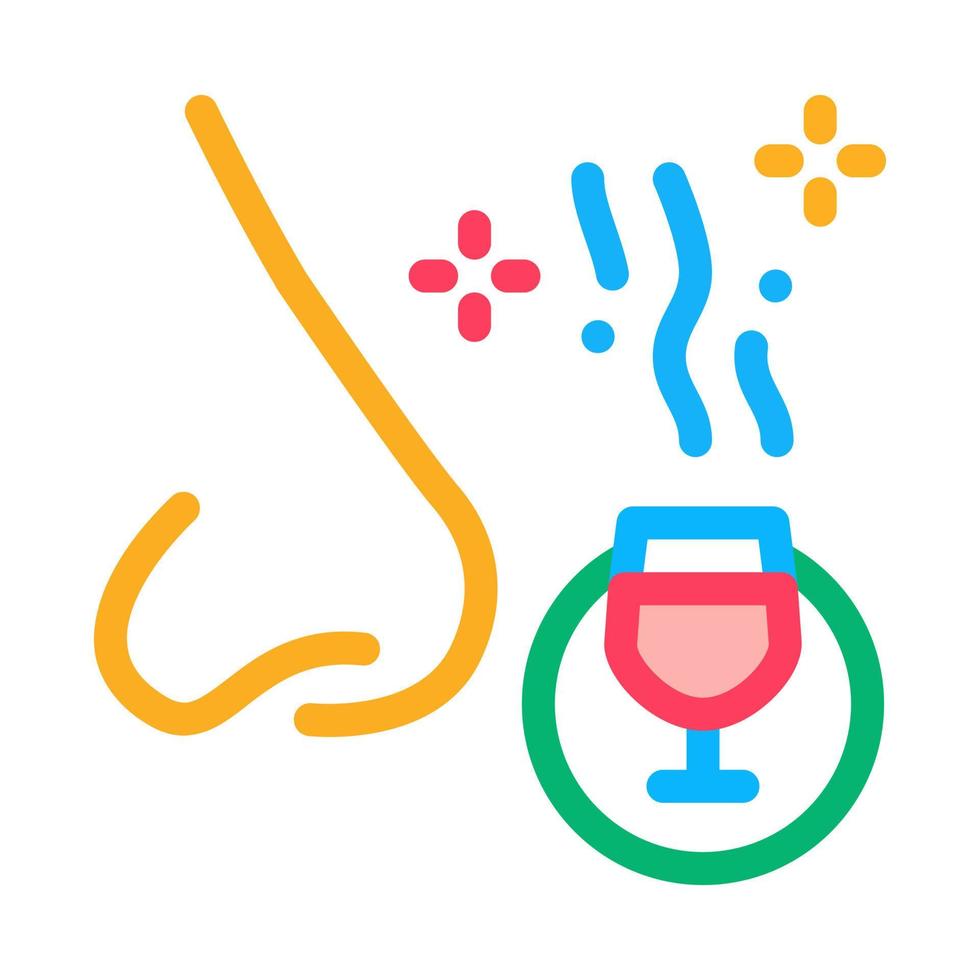 smelling wine testing icon vector outline illustration