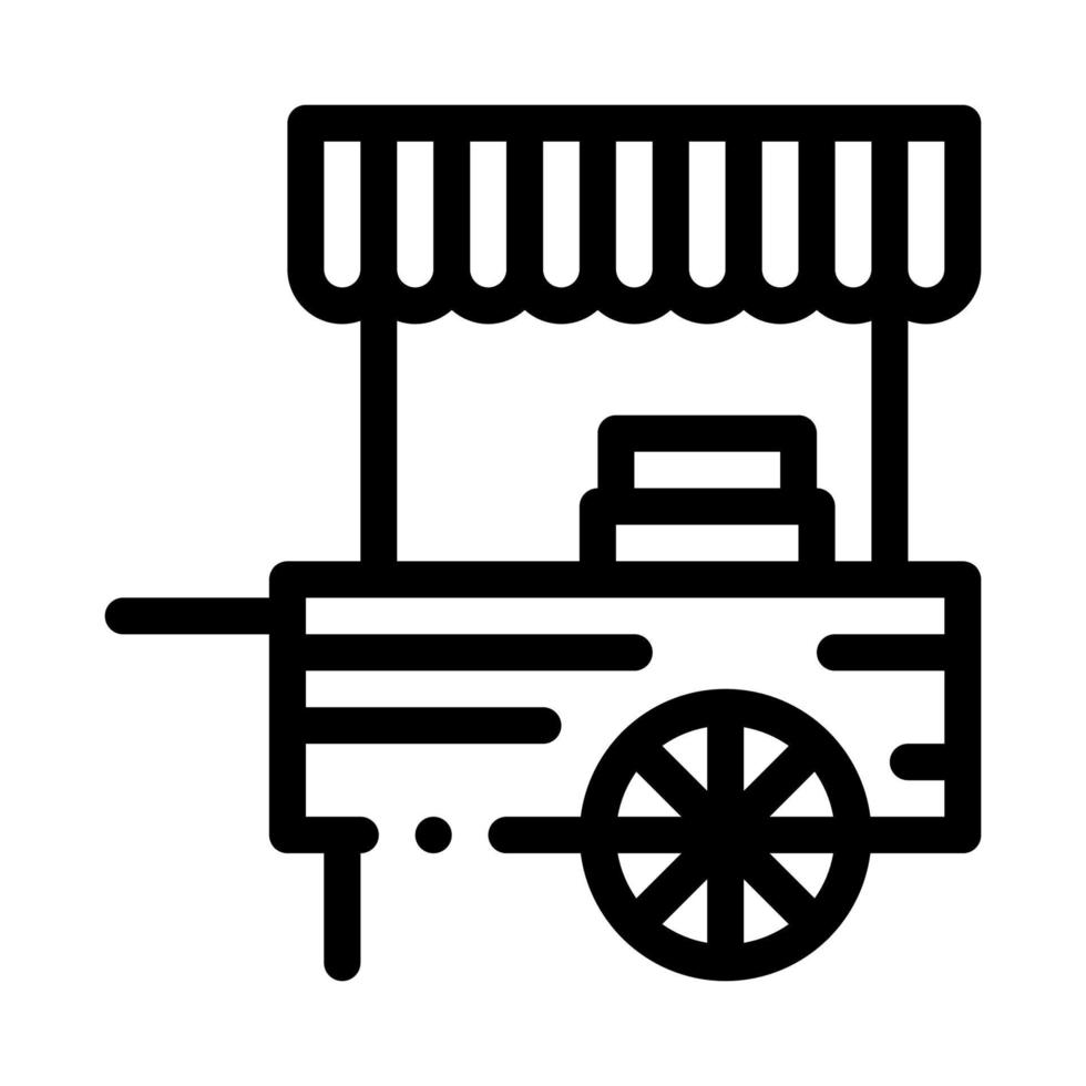 ilustración de contorno de vector de icono de puestos de comida móvil