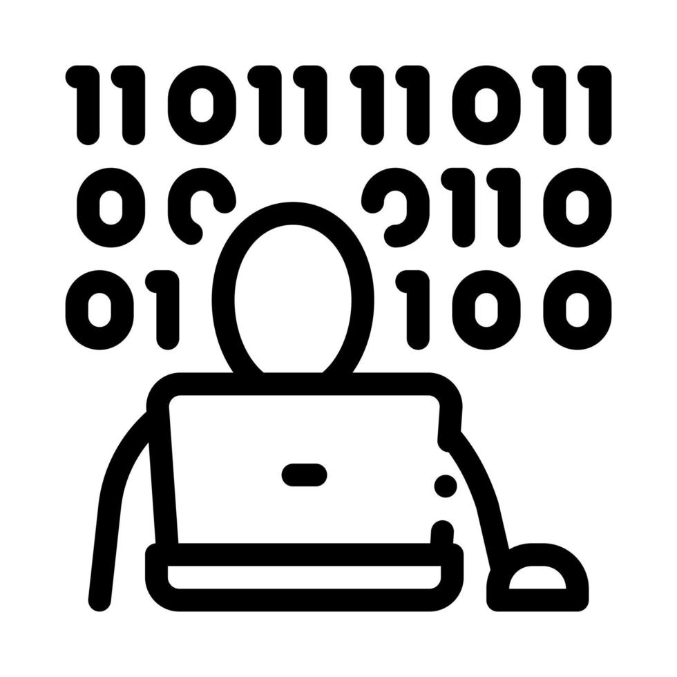 binary code icon vector outline illustration 17592690 Vector Art at ...