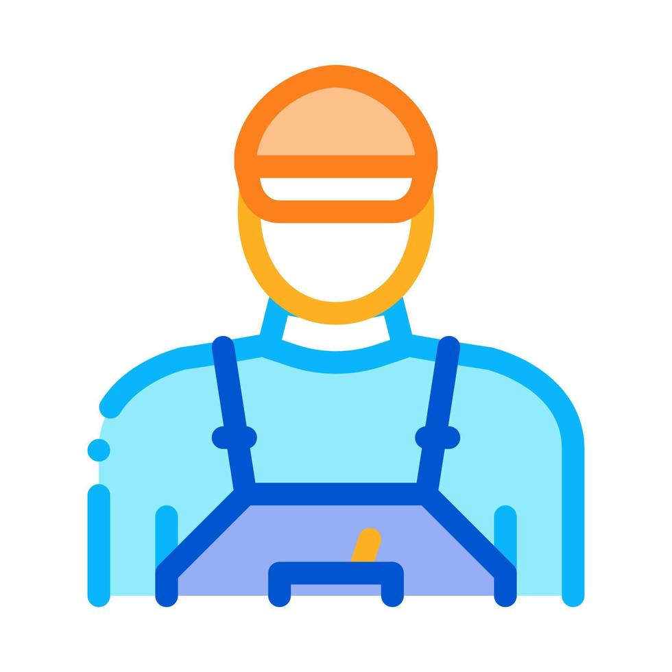 tile stacker worker icon vector outline illustration