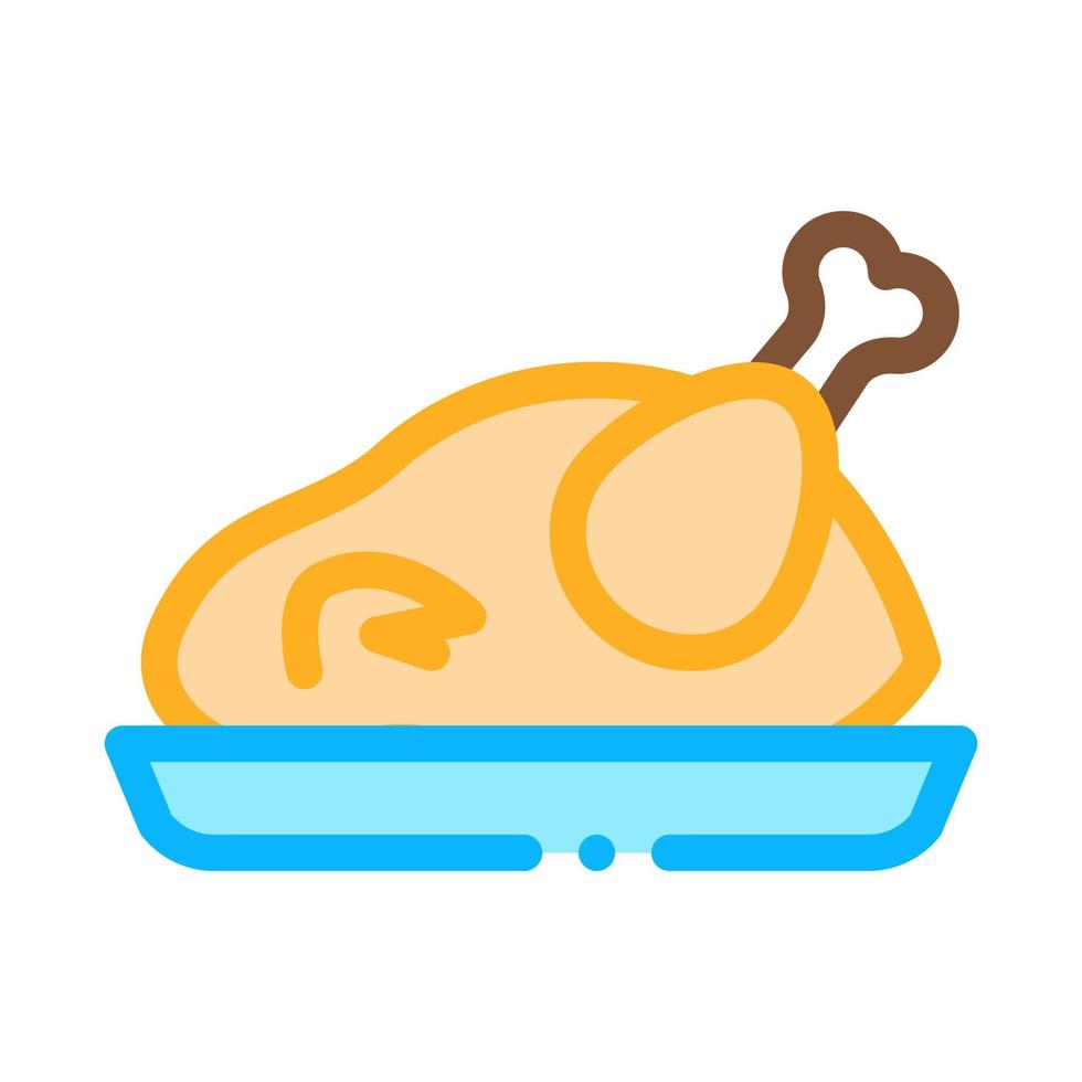 fried whole chicken icon vector outline illustration