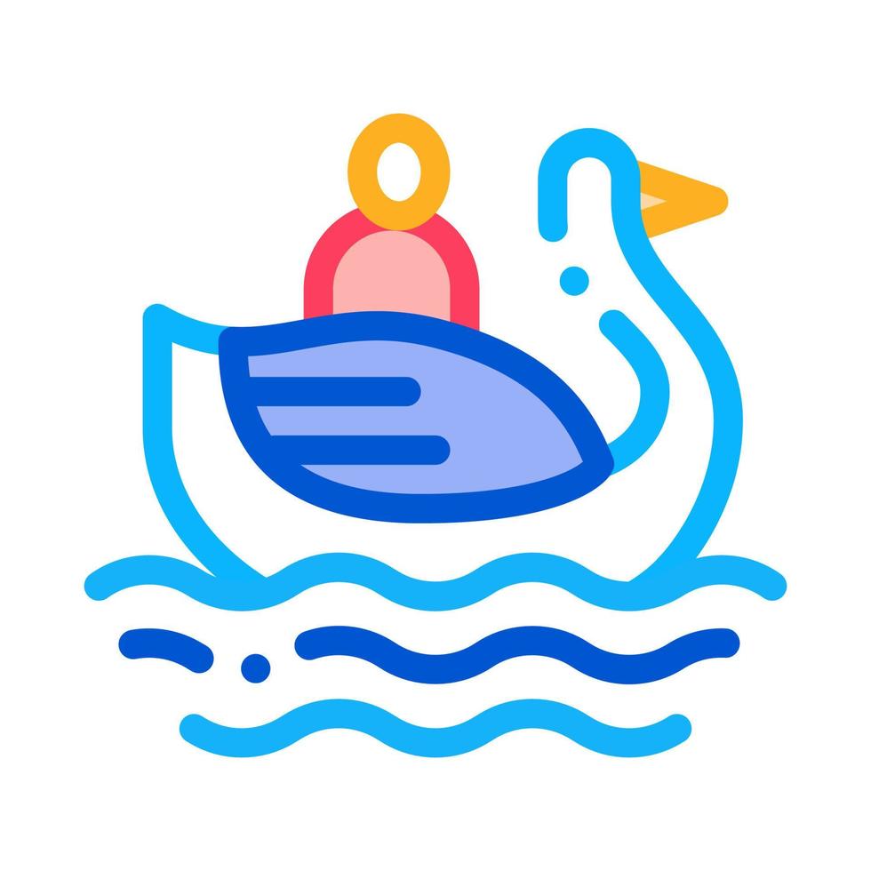 duck watching in park icon vector outline illustration