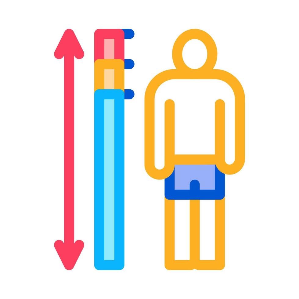 ilustración de contorno de vector de icono de medición de altura humana