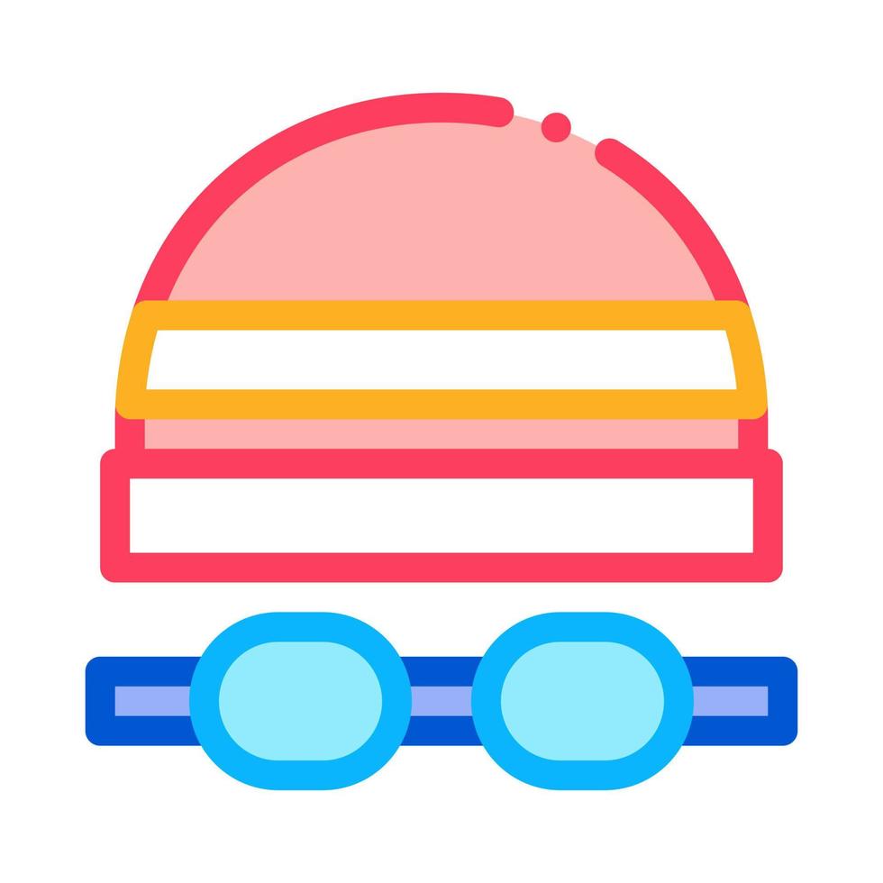 safety goggles and hat icon vector outline illustration