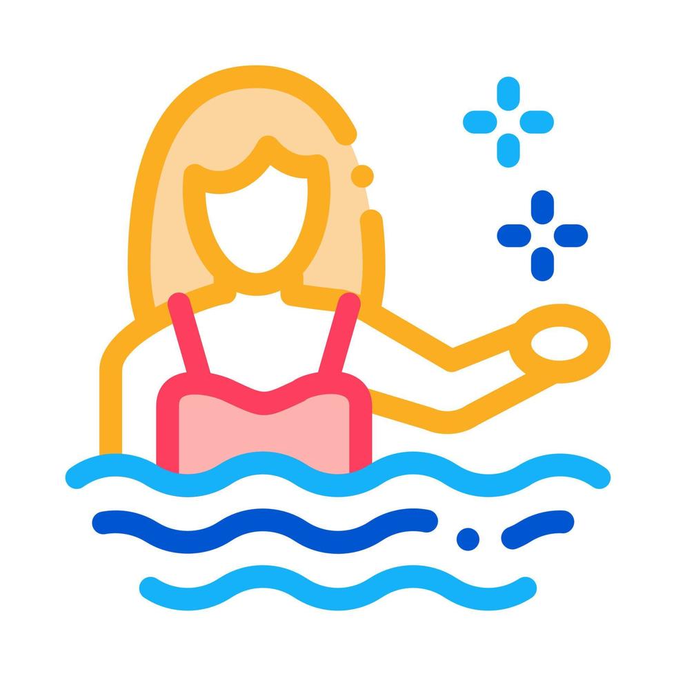 mujer nadadora icono vector contorno ilustración