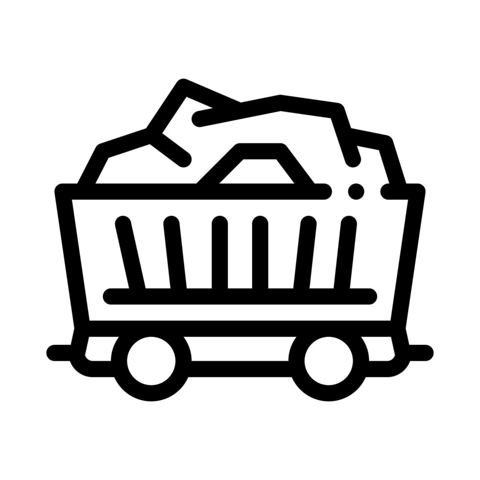 coal cart icon vector outline illustration