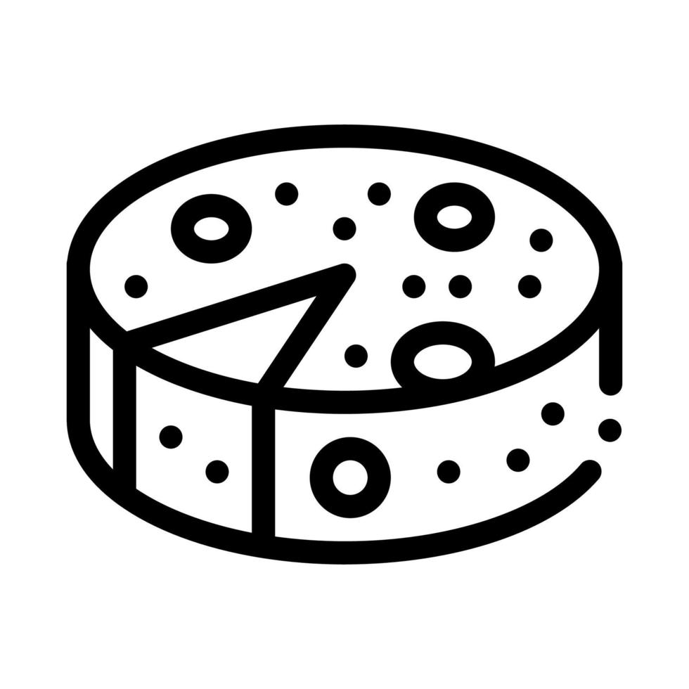 ilustración de contorno de vector de icono de cabeza de queso