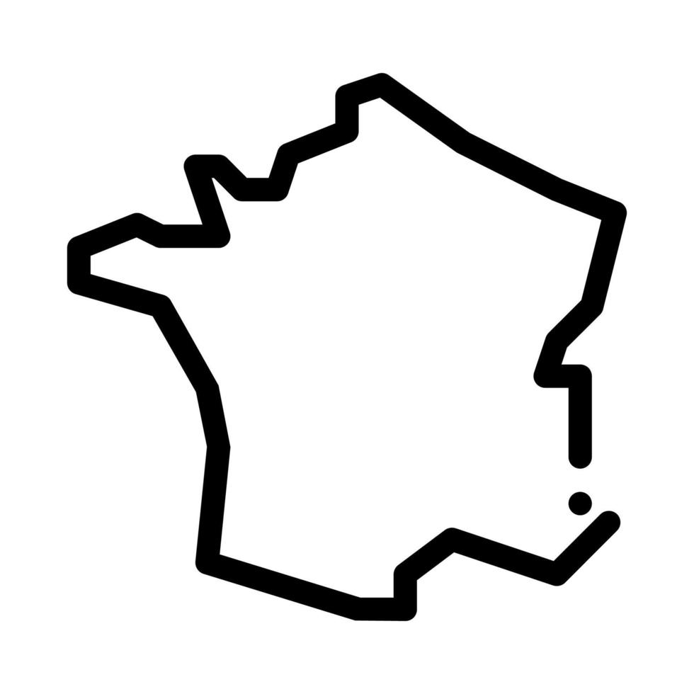 france on map icon vector outline illustration