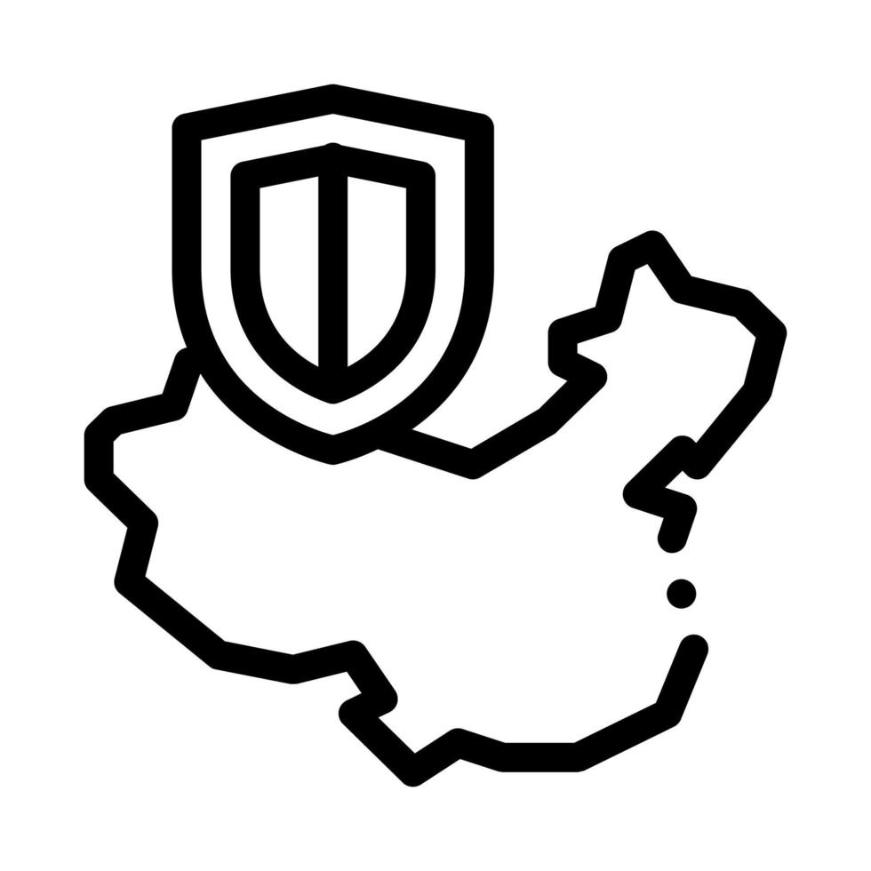 china on the map icon vector outline illustration