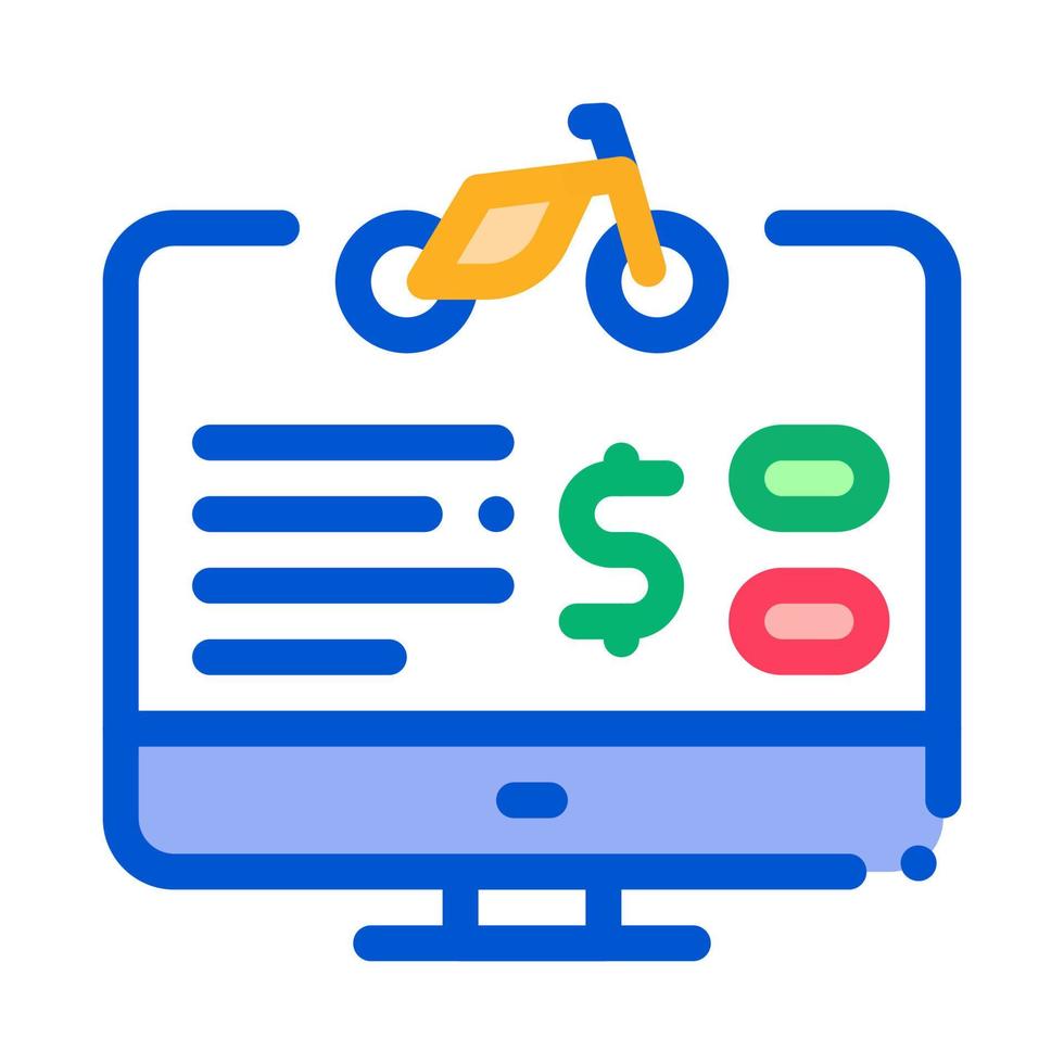 bike sharing services computer option icon vector outline illustration