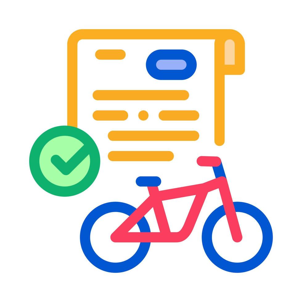 contract for temporary use of bicycle icon vector outline illustration