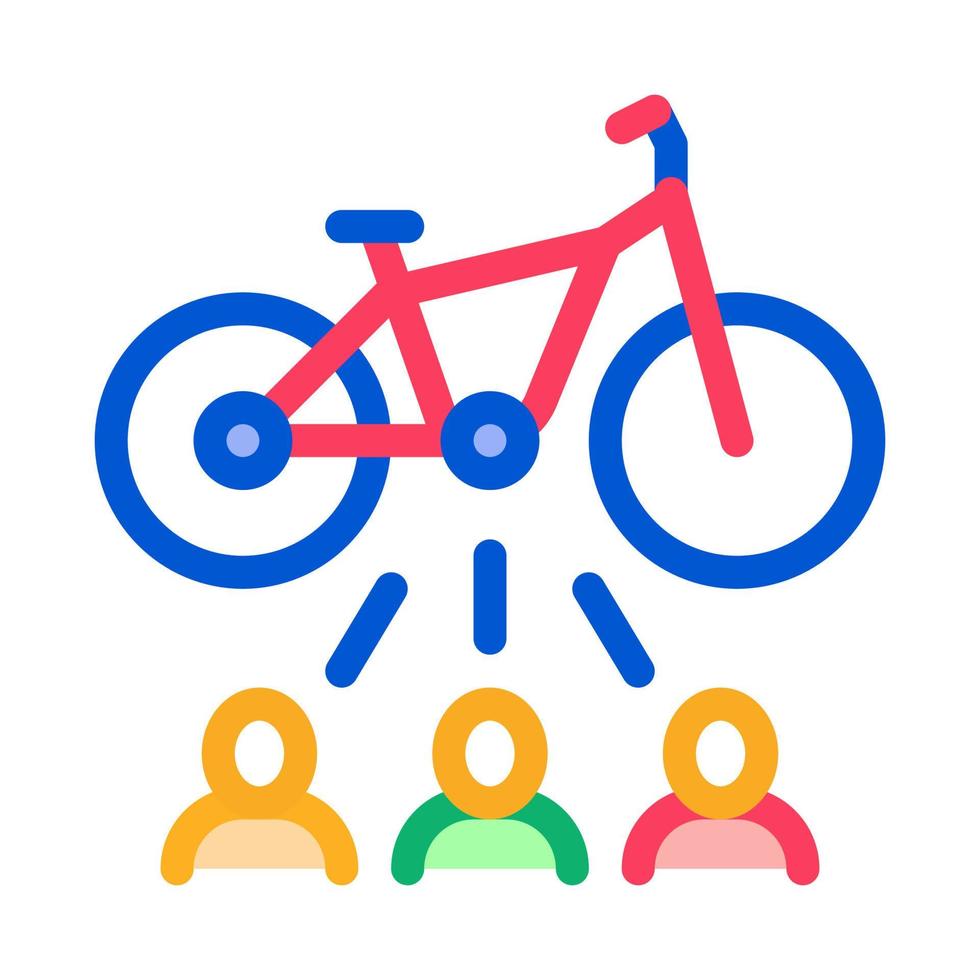 solicitantes de una ilustración de contorno de vector de icono de bicicleta