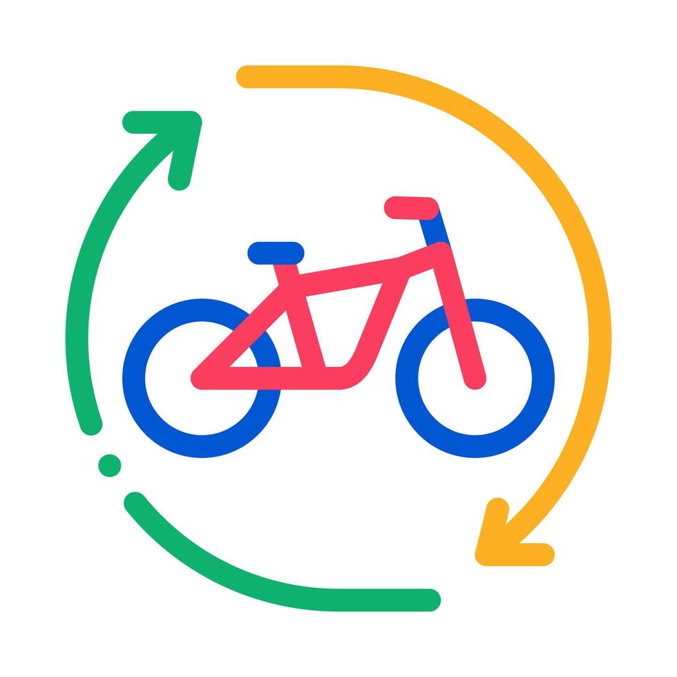 Ilustración de contorno de vector de icono de alquiler de servicios de uso compartido de bicicletas