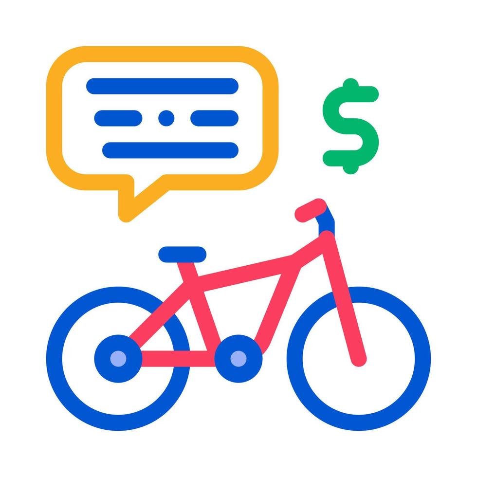 payment for using bicycle icon vector outline illustration