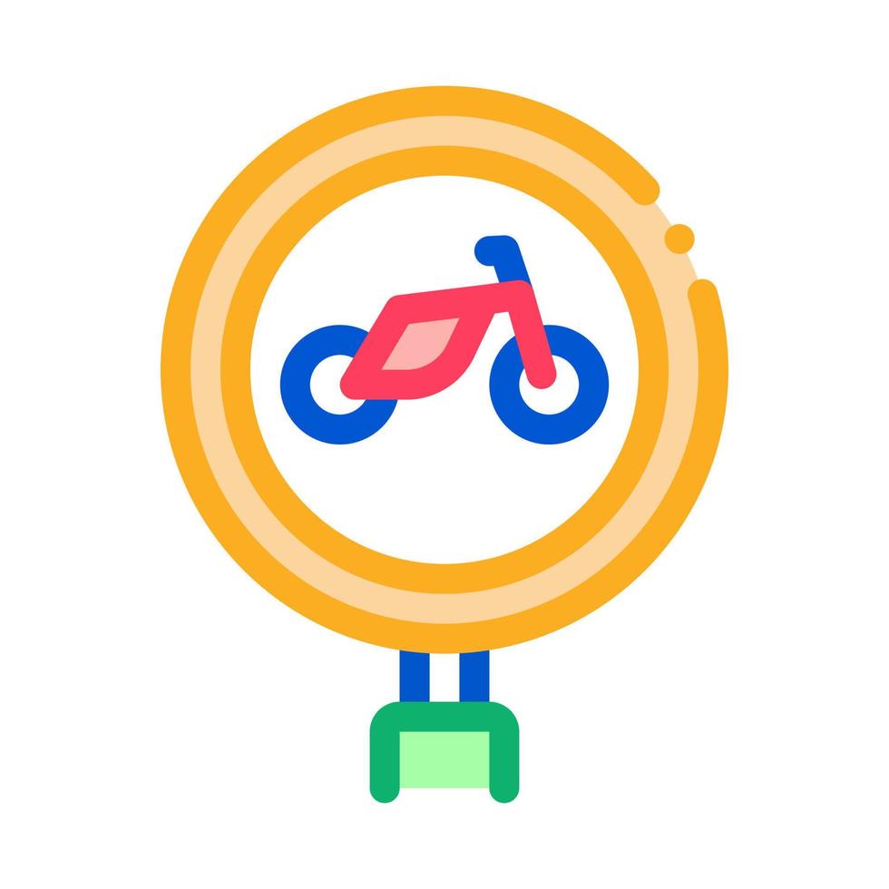 ilustración de contorno de vector de icono de bicicleta de señal de carretera