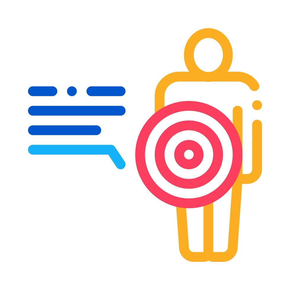 human pain point parsing icon vector outline illustration