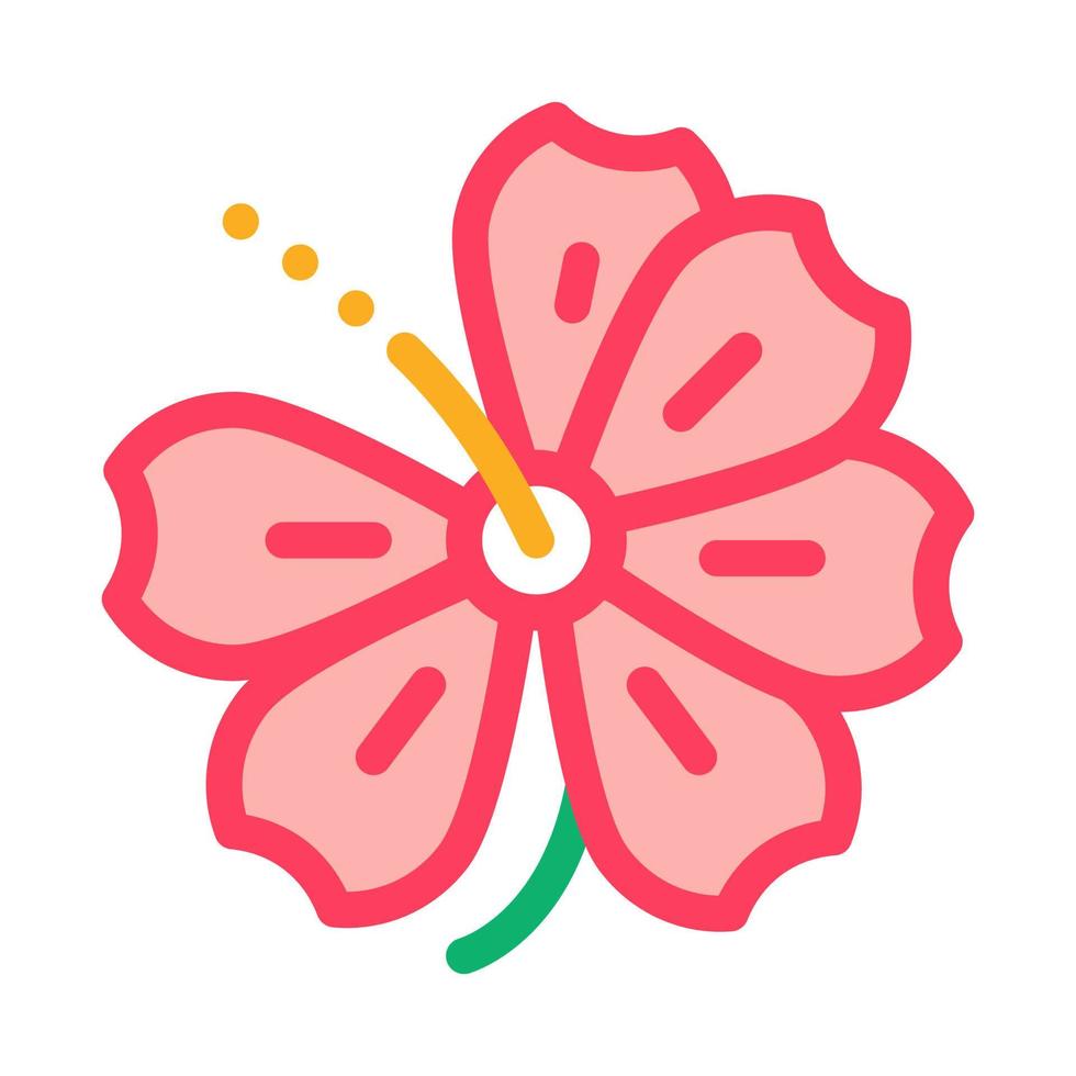 hibiscus flower icon vector outline illustration