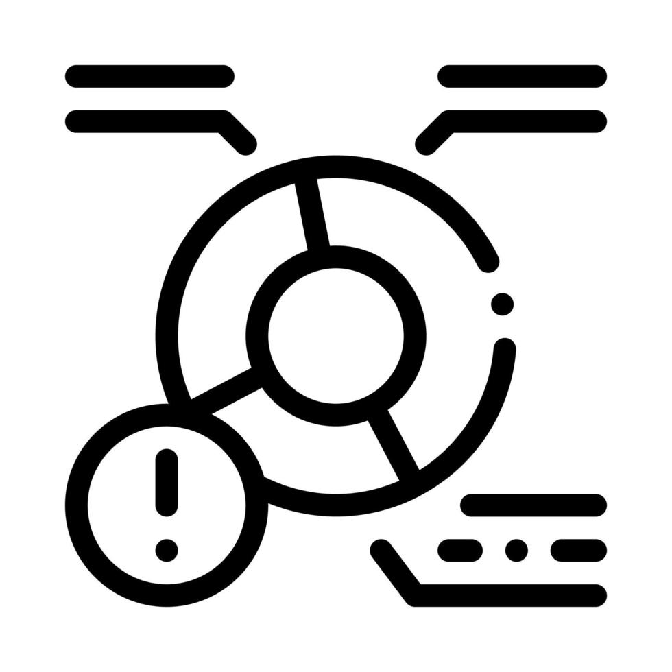 icono de error de gráfico circular ilustración de contorno vectorial vector