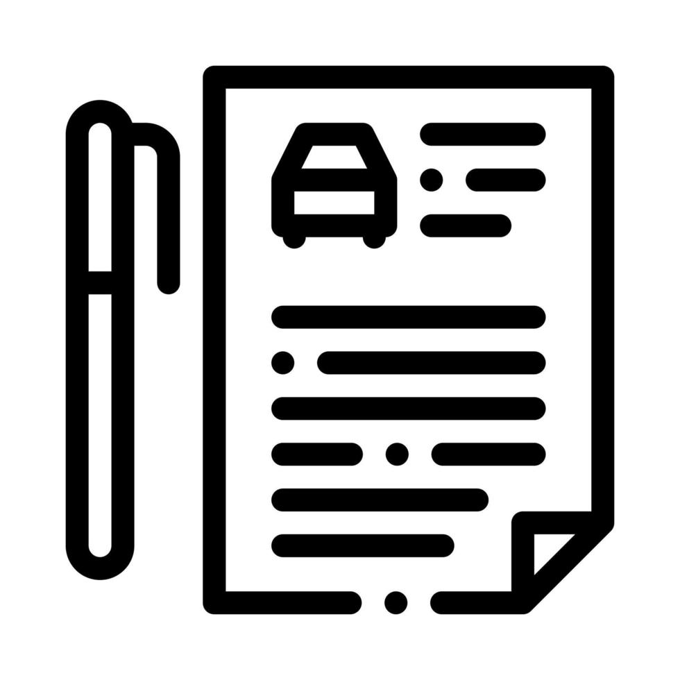 car purchase agreement icon vector outline illustration