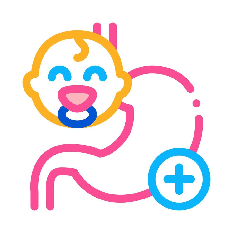work of esophagus of newborn baby icon vector outline illustration