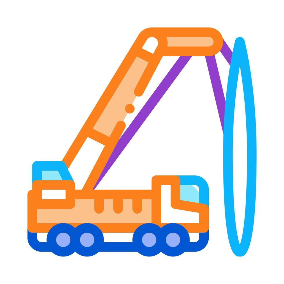 ilustración de contorno de vector de icono de grúa montada en camión