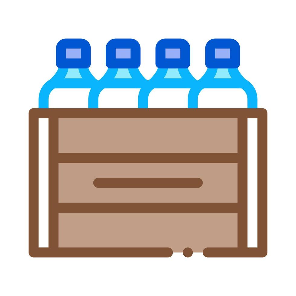 box with bottles of milk icon vector outline illustration