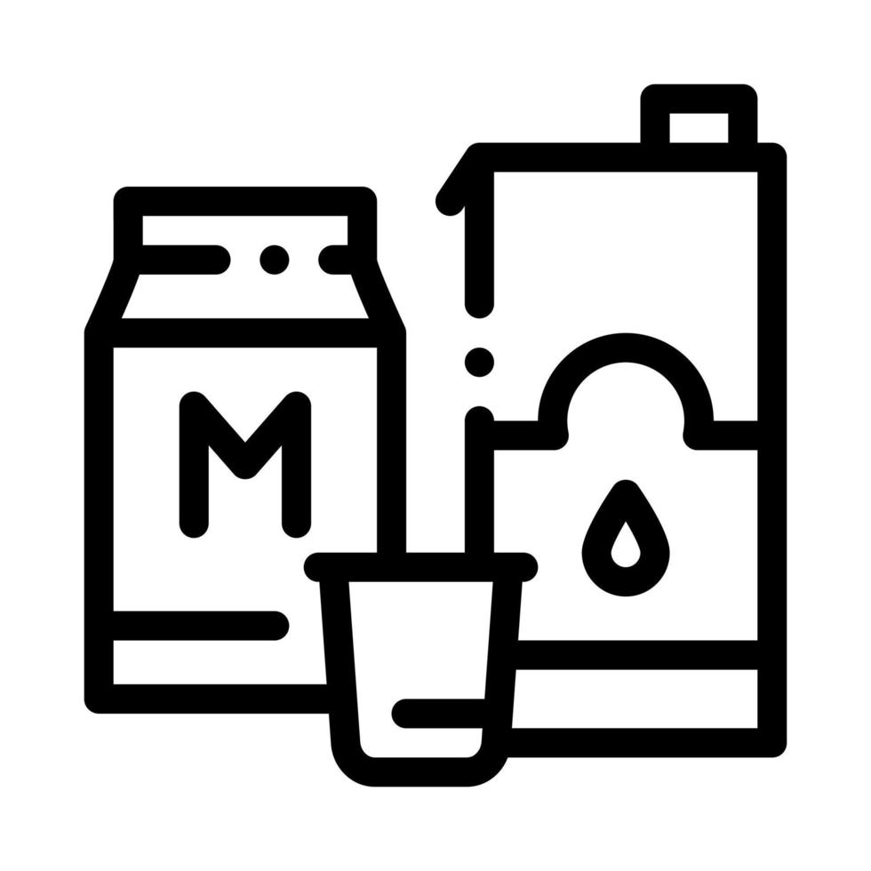 bag with milk icon vector outline illustration