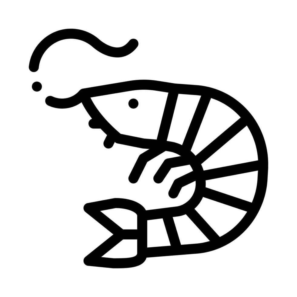 ilustración de contorno de vector de icono de camarón