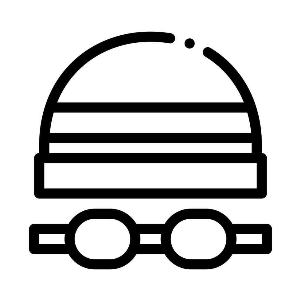safety goggles and hat icon vector outline illustration