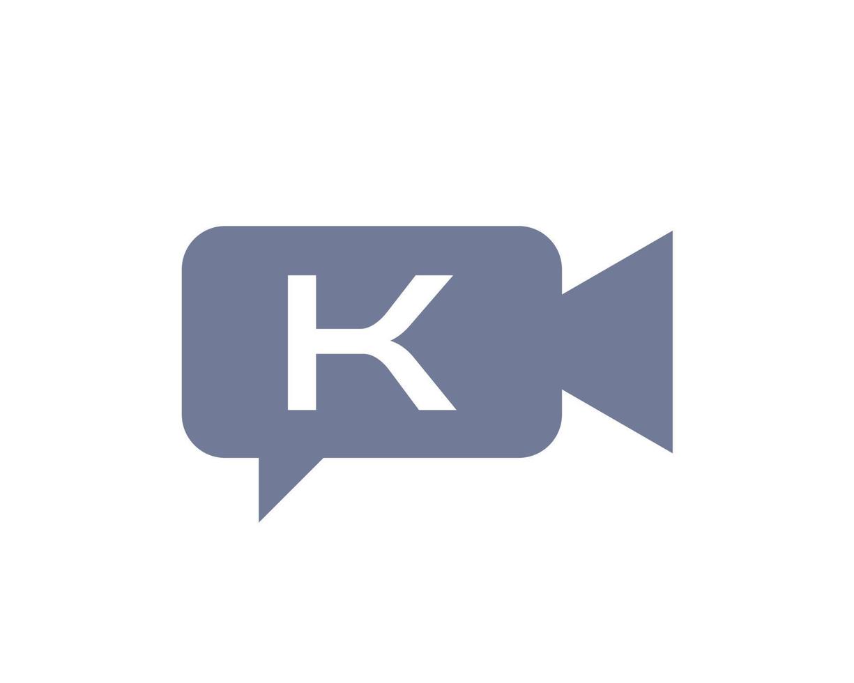 logotipo de podcast. diseño de logotipo de medios de letra k vector
