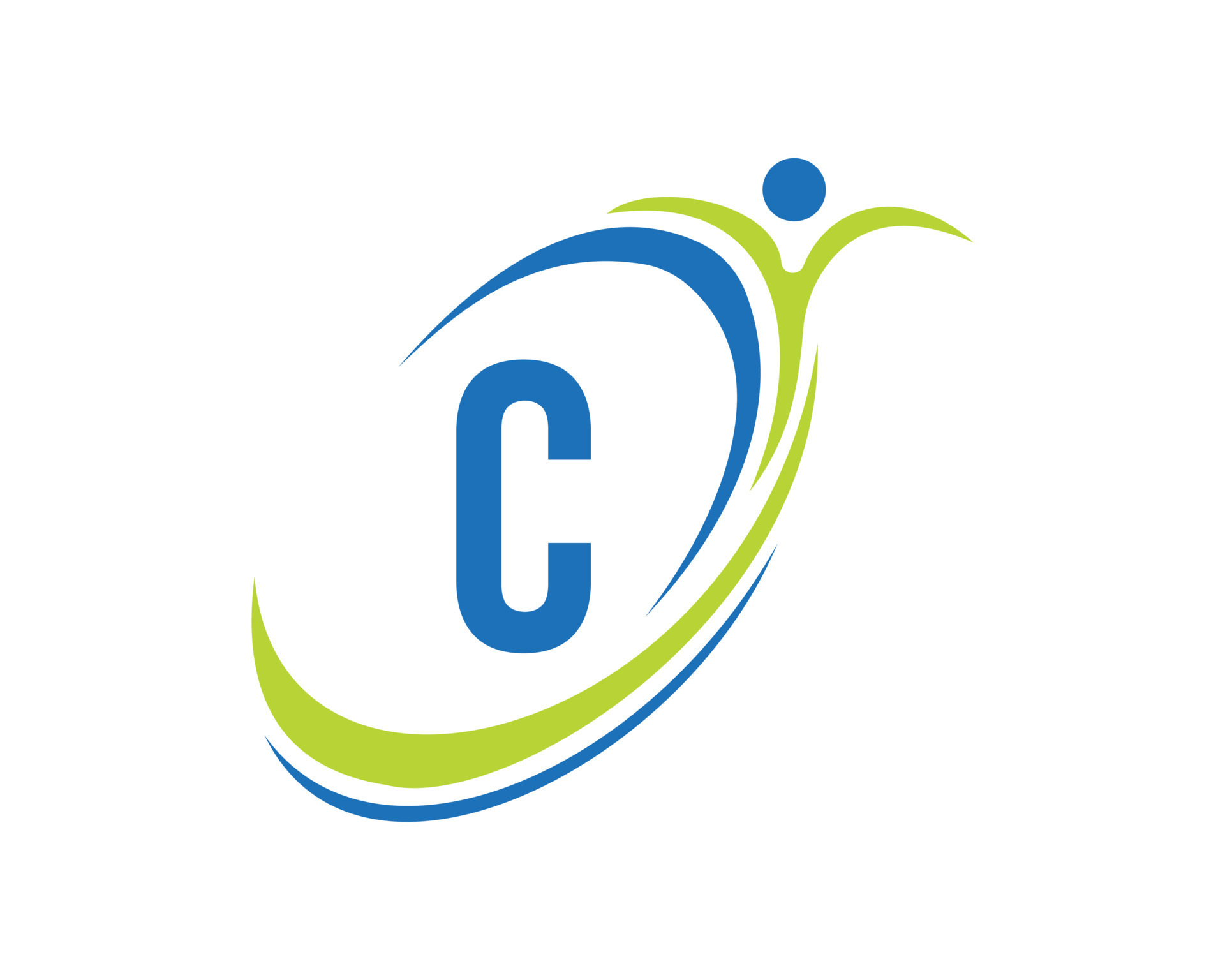 Letter C Fitness Logo Design. Bio, health icon. Medical Logotype
