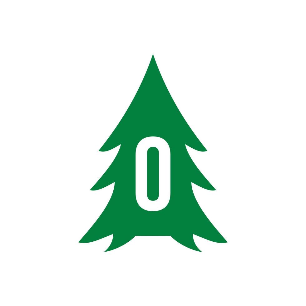 Letter O Pine Tree Logo Design vector