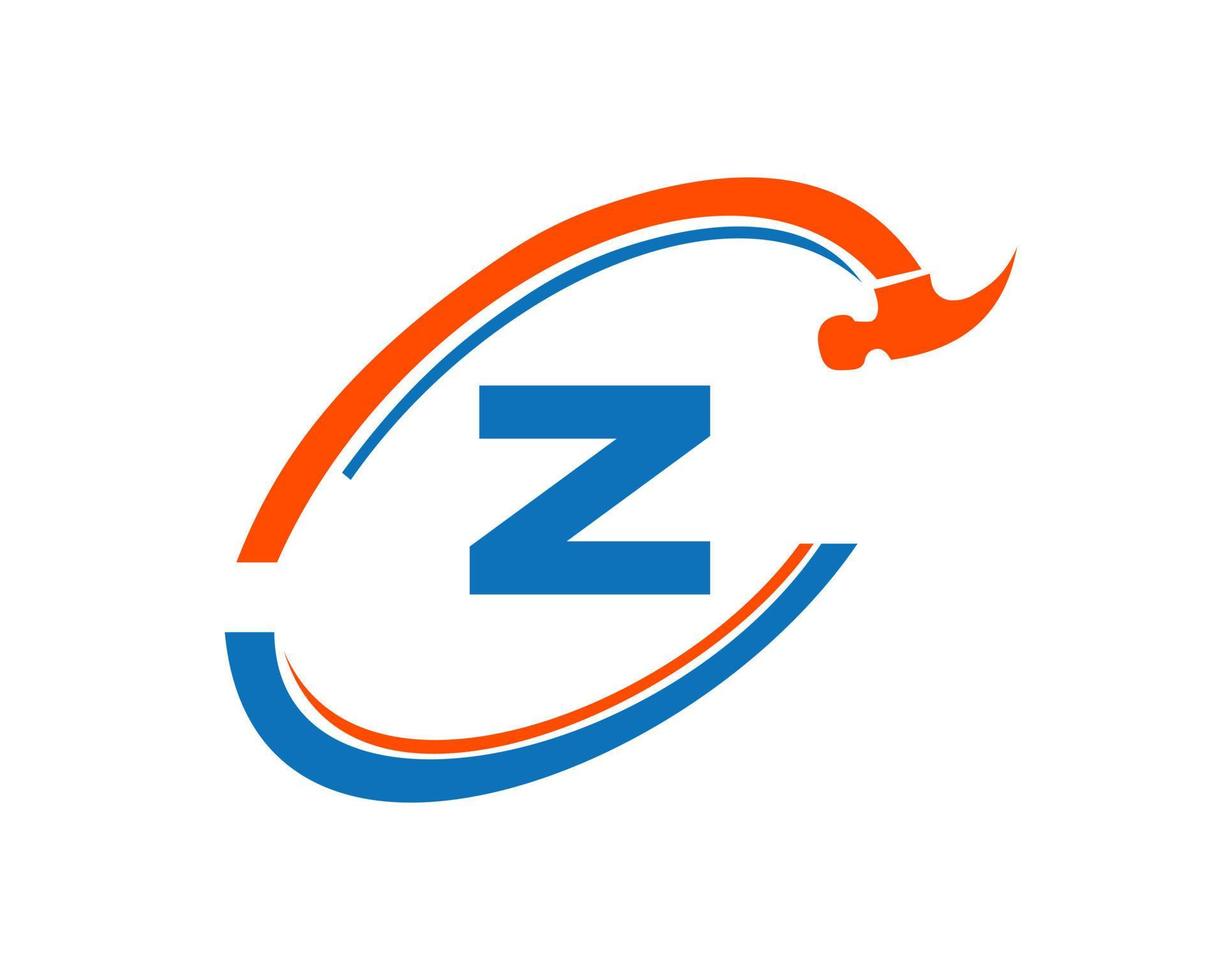 logotipo de reparación de la letra z. logotipo de construcción de viviendas vector
