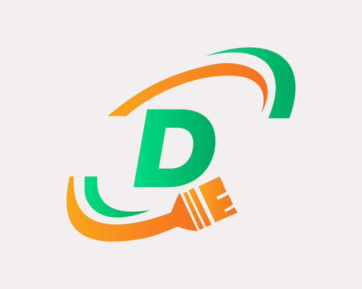 Letter D House Painting Logo Design vector