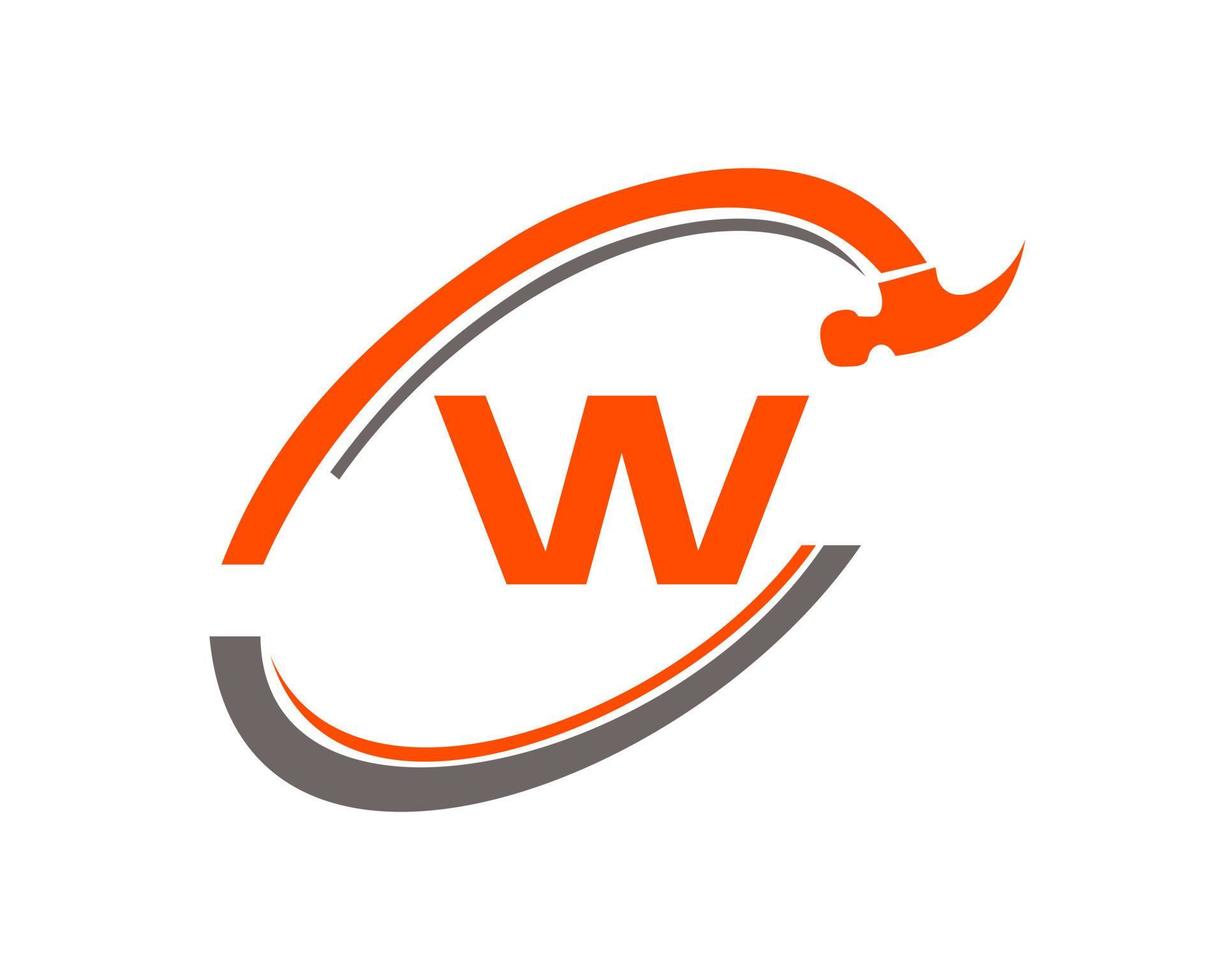 logotipo de reparación de la letra w. logotipo de construcción de viviendas vector