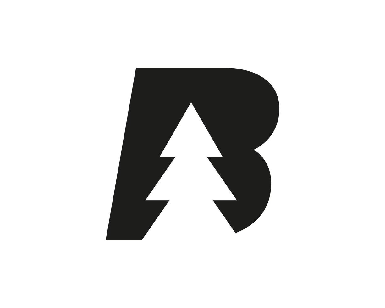 Letter B Pine Tree Logo Design vector