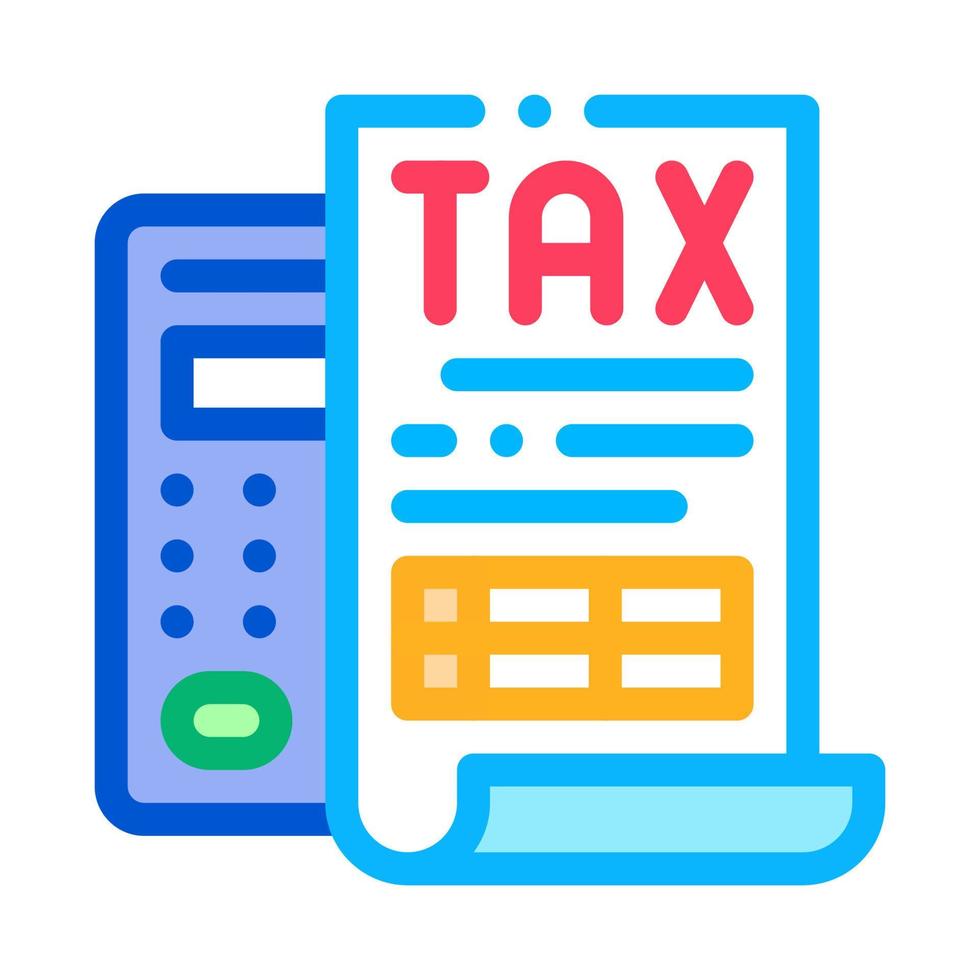 Tax Calculator Icon Vector Outline Illustration