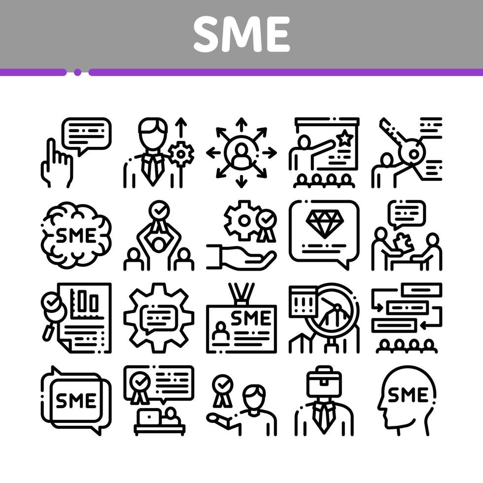 Sme Business Company Collection Icons Set Vector