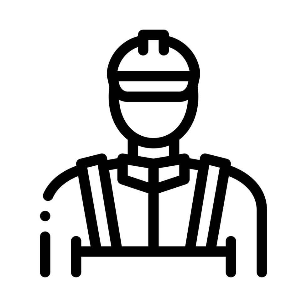 ilustración de contorno de vector de icono de trabajador de albañil