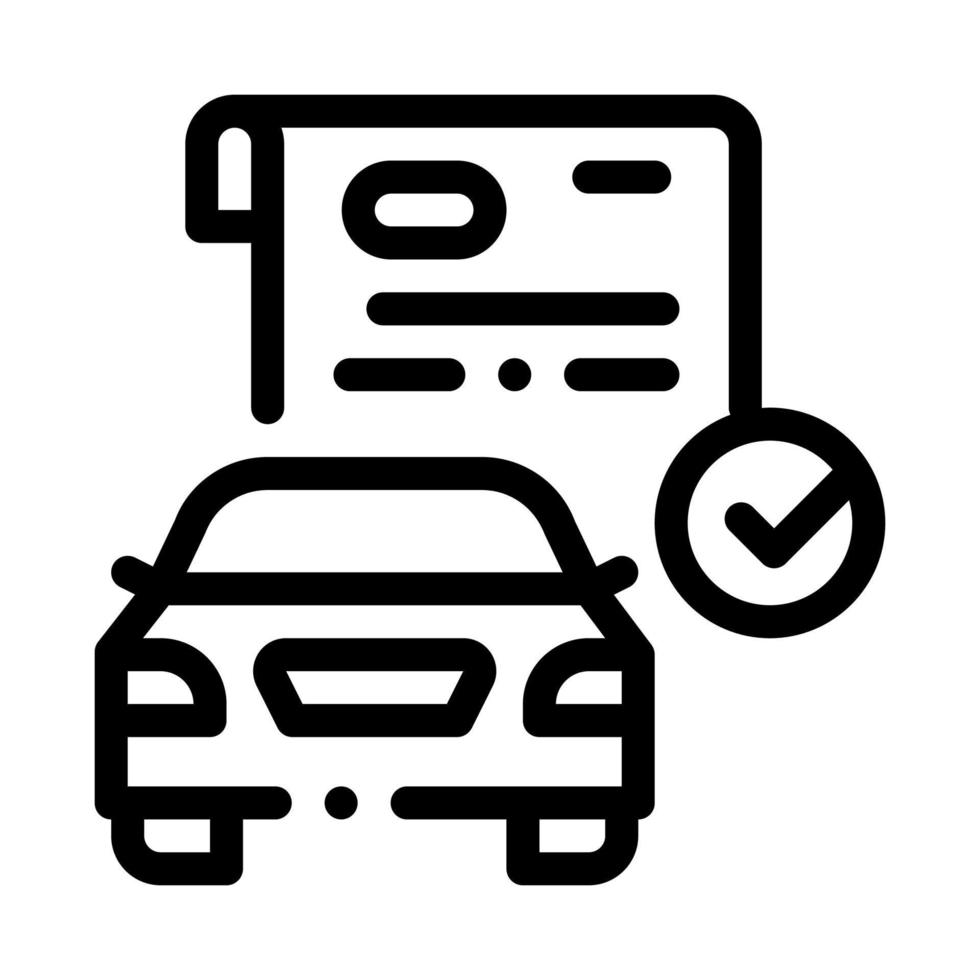 checked documents for car icon vector outline illustration
