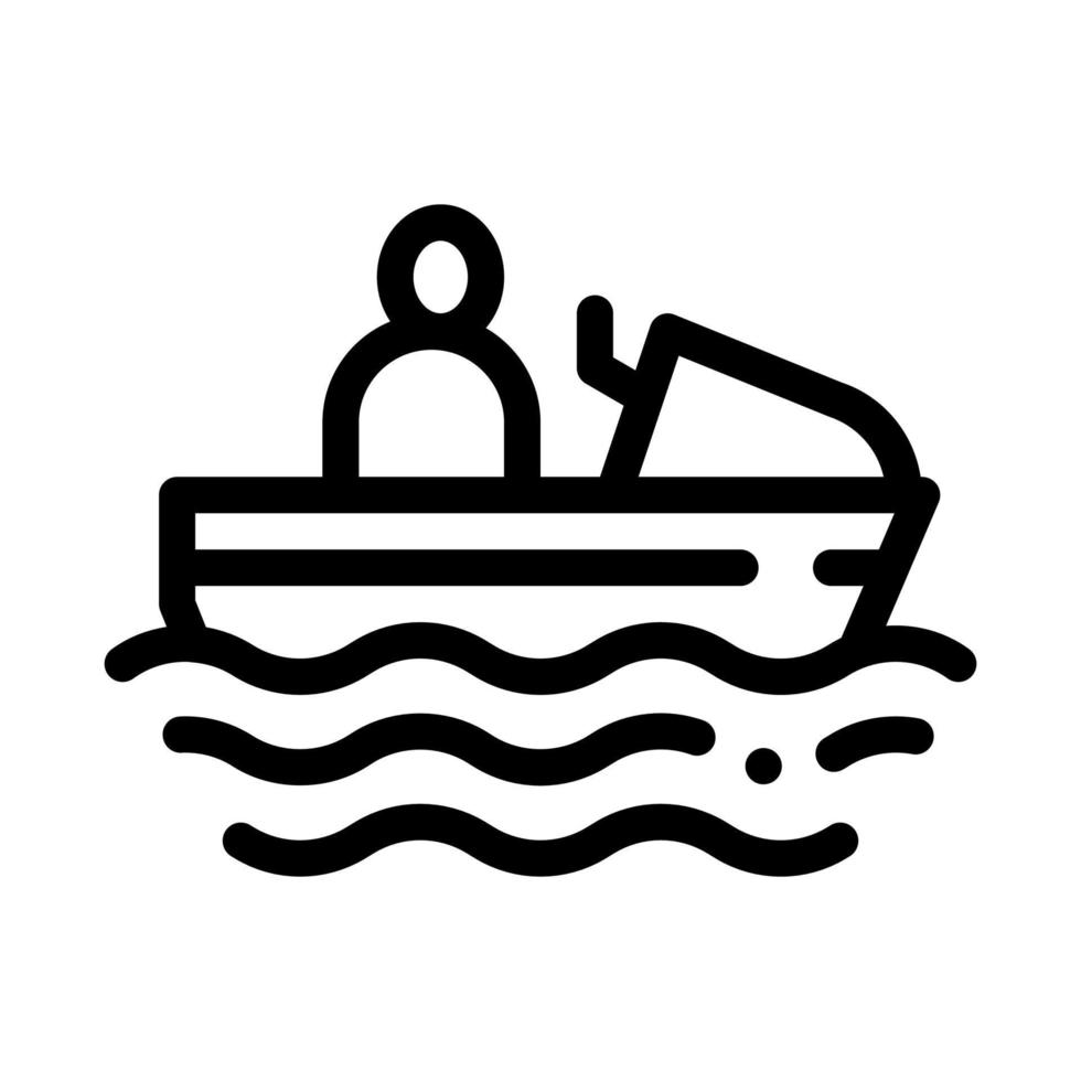 boating icon vector outline illustration