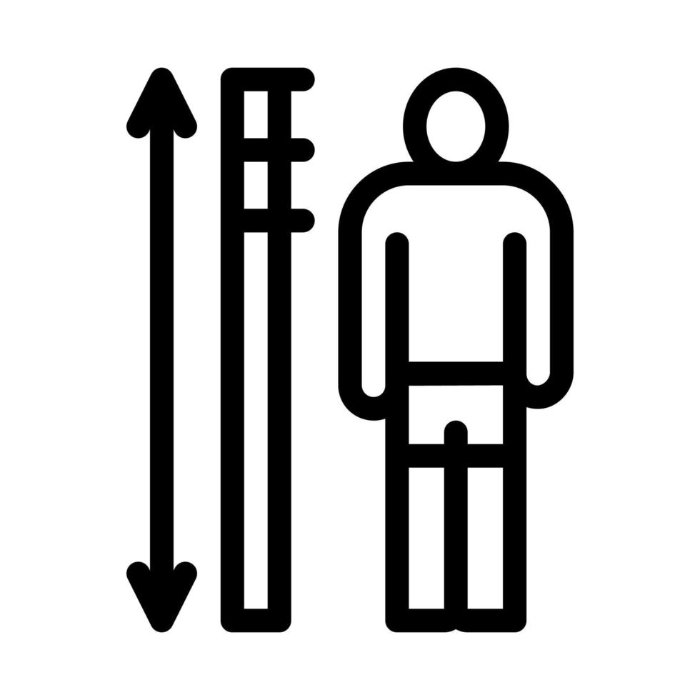 human height measurement icon vector outline illustration