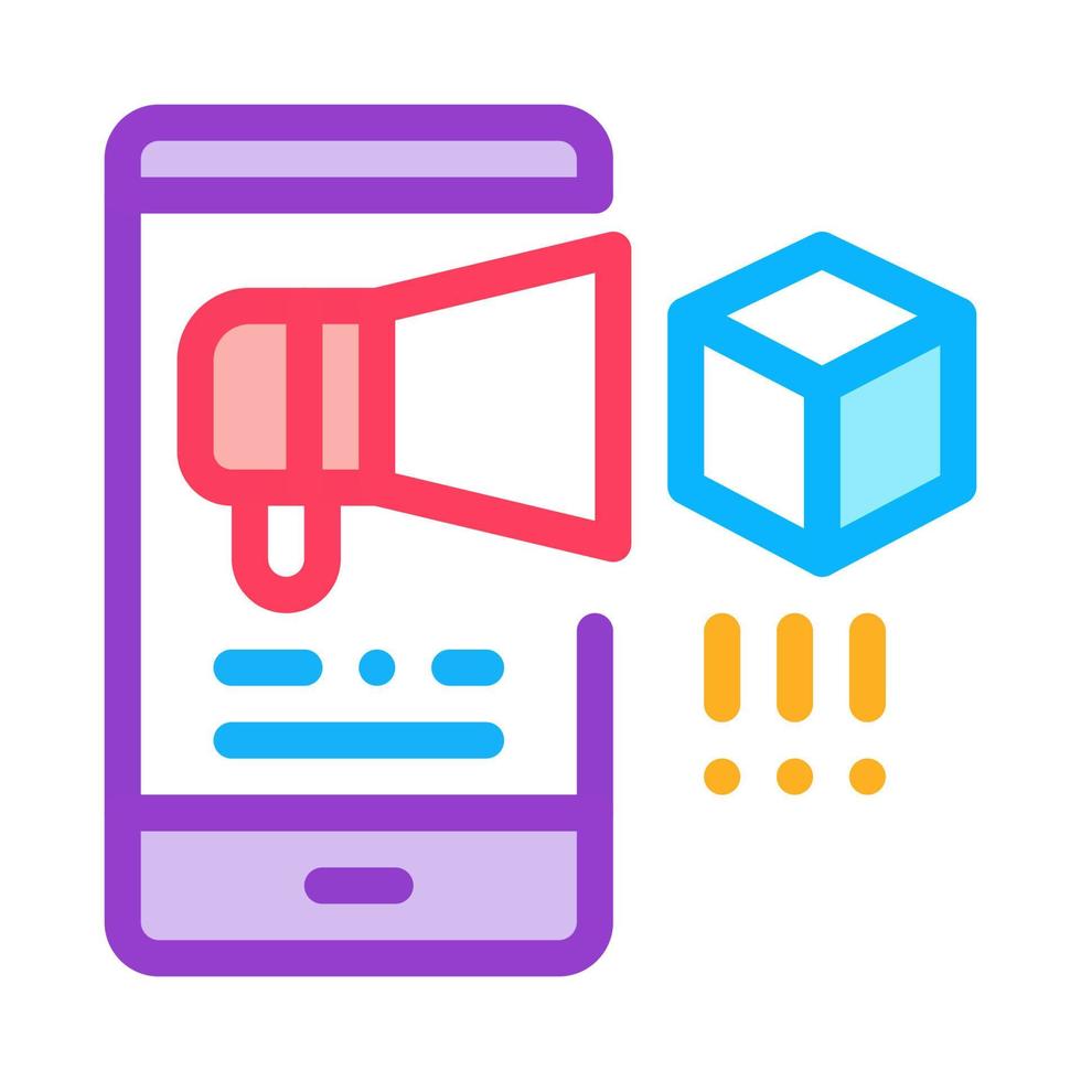 telephone notification of parcel icon vector outline illustration