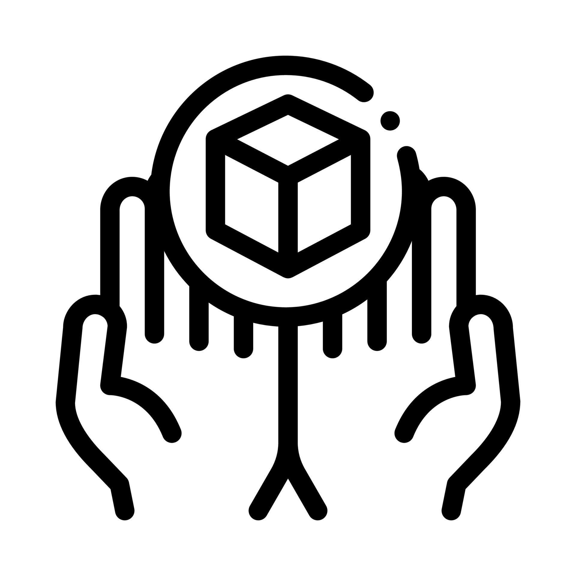 hand delivery icon vector outline illustration 17593542 Vector Art at