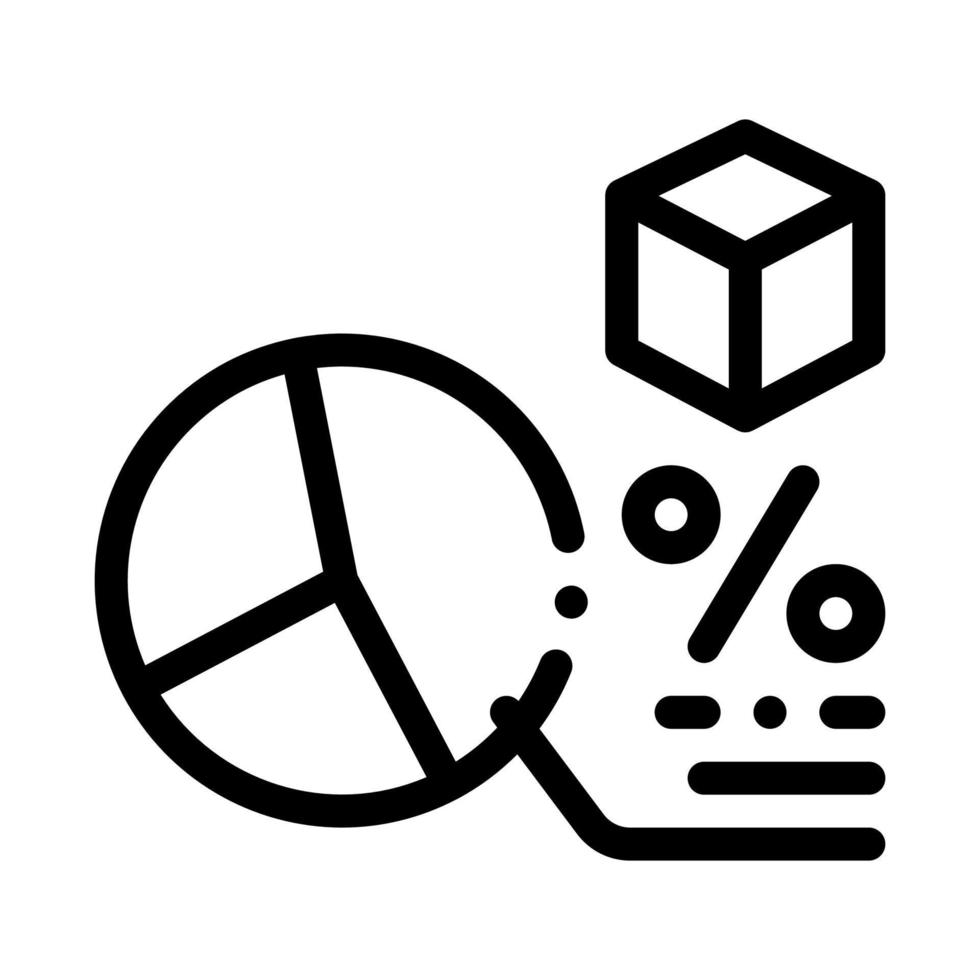 parcel percentage chart icon vector outline illustration