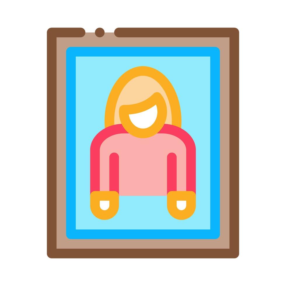 foto de mujer en marco icono vector ilustración de contorno