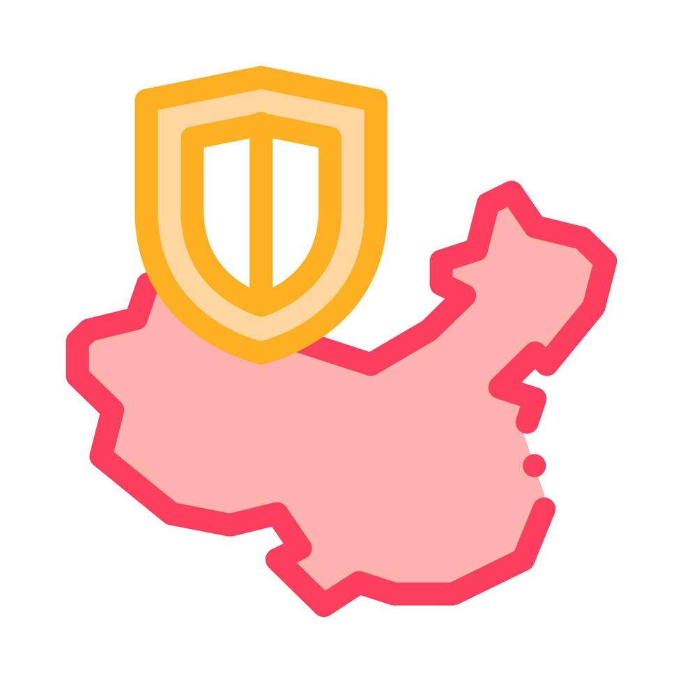 china on the map icon vector outline illustration