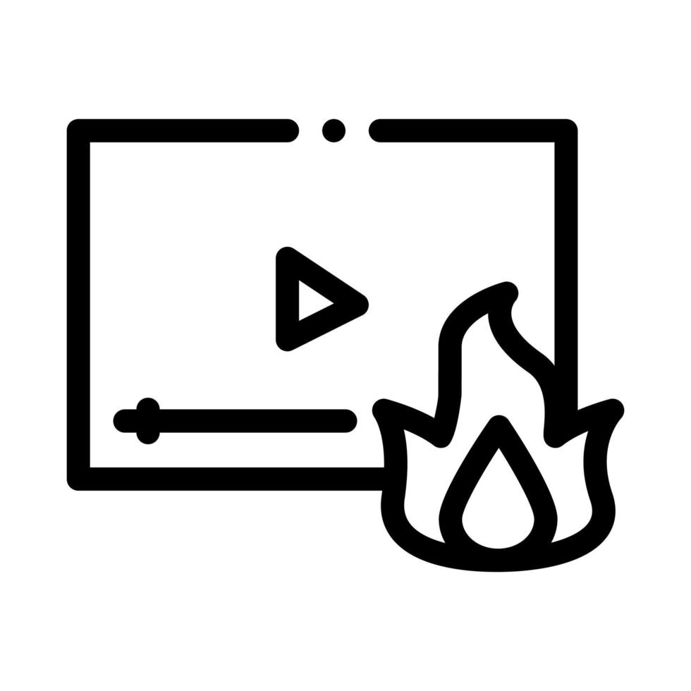 fire video icon vector outline illustration